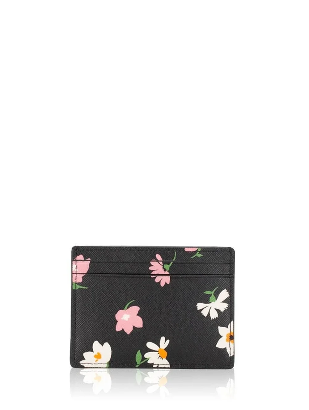Kate Spade Madison Floral Waltz Printed Small Card Holder Black Multi Color NWT